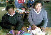 ワークショップに参加した南アフリカの子供たち