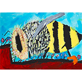 A BEE IS DRINKING NECTAR ON TOP OF A RED DUMP TRUCK!